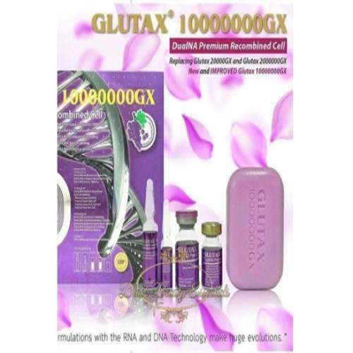 Glutax 10000000GX DualNA Premium Recombined Cell 10 Sessions and 2 soaps 100g each Skin Whitening Injection | Healthcare Beauty