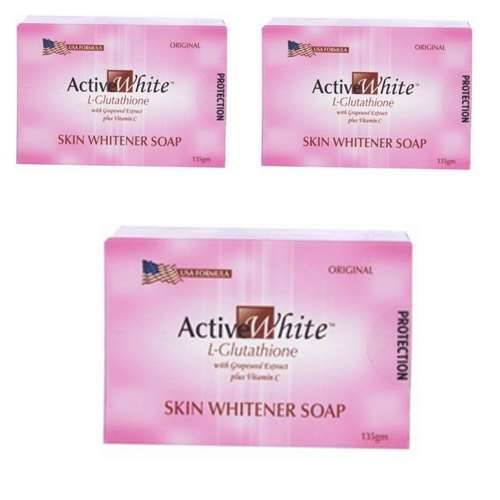 Active White L Glutathione Skin Whitener Soap Pack of 3 reviews