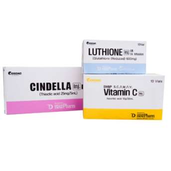 Cindella Luthione Vitamin C 600mg Skin Whitening 10 Sessions Full Set Injection