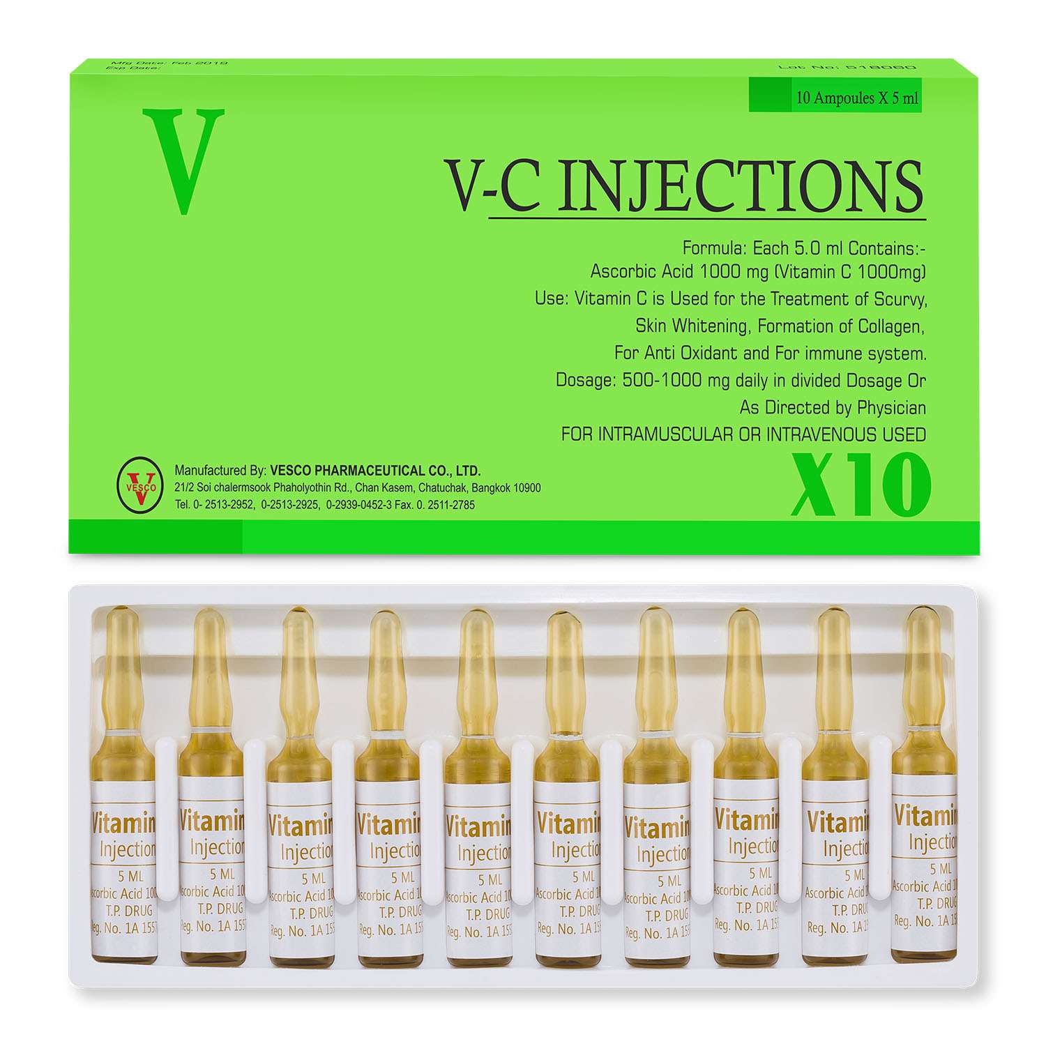 VC 500mg skin whitening injection | Healthcare Beauty
