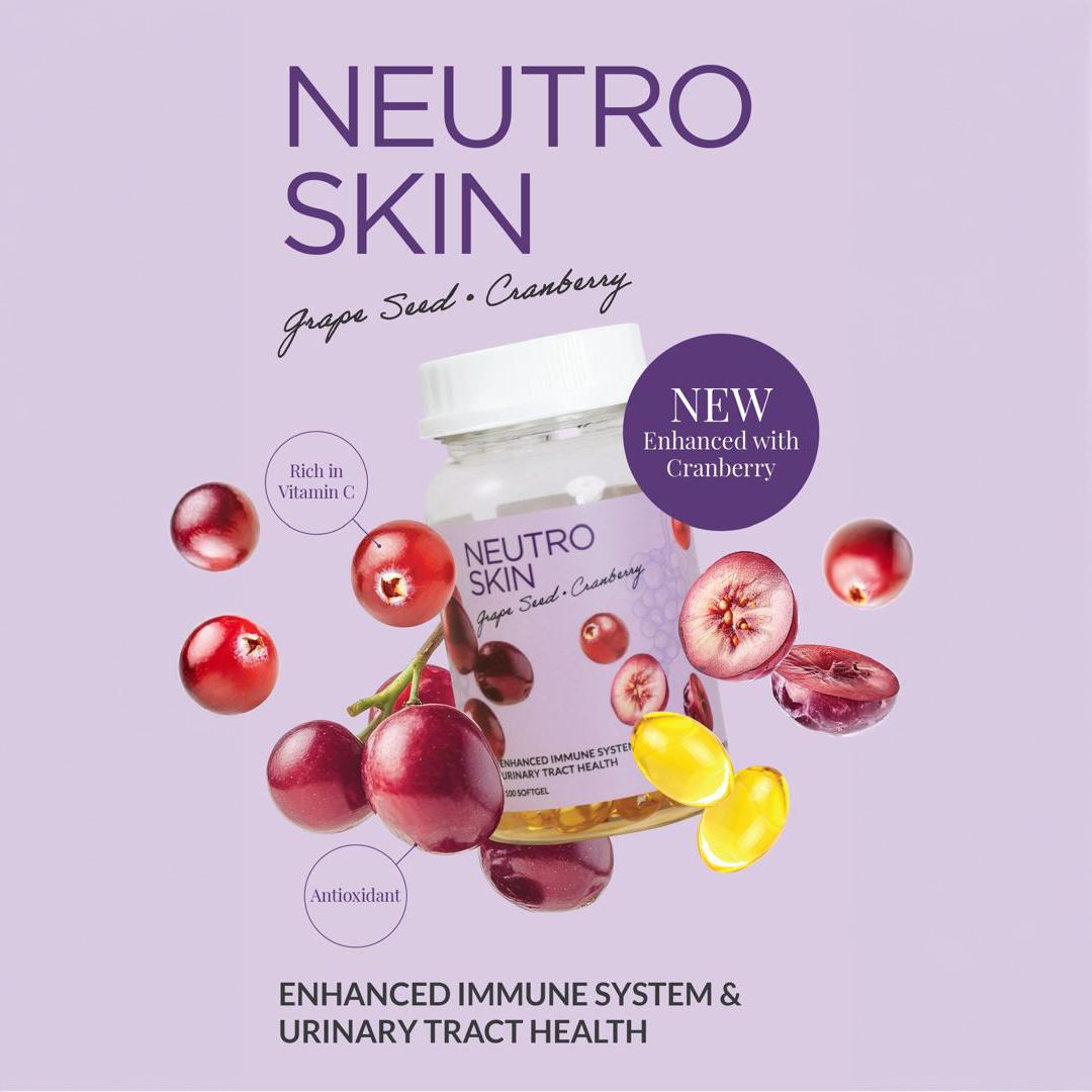 Neutro Skin Grape Seed Cranberry Glutathione Skin Whitening Softgels