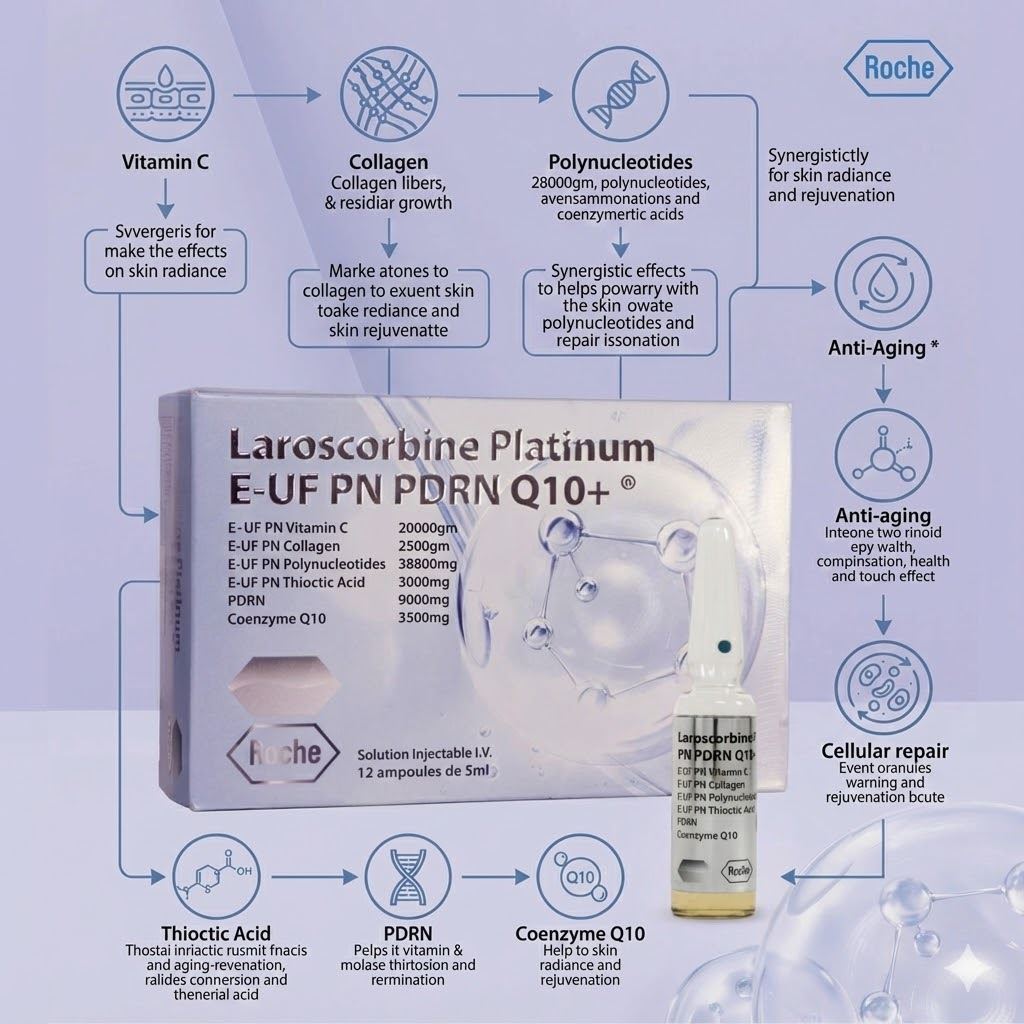 Laroscorbine Platinum E UF PN Vitamin C 200g & Collagen 180g Injection