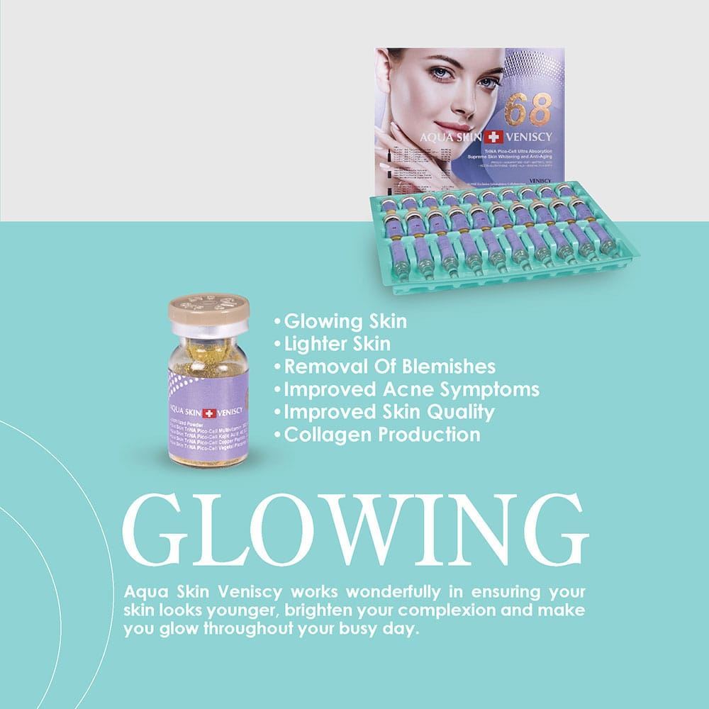 Aqua Skin Veniscy 68 TriNA Pico cell Glutathione Skin Whitening Injection 12800000mg