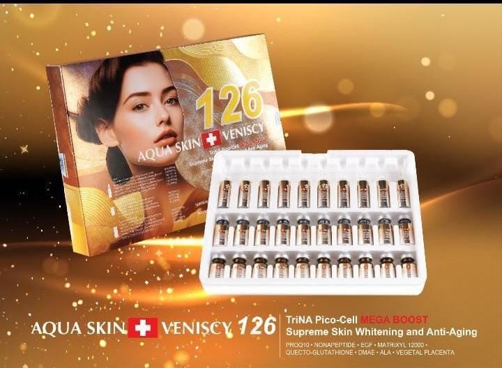 Aqua Skin Vensicy 126 Trina Pico Cell Skin Whitening Glutathione Injection - Healthcarebeauty