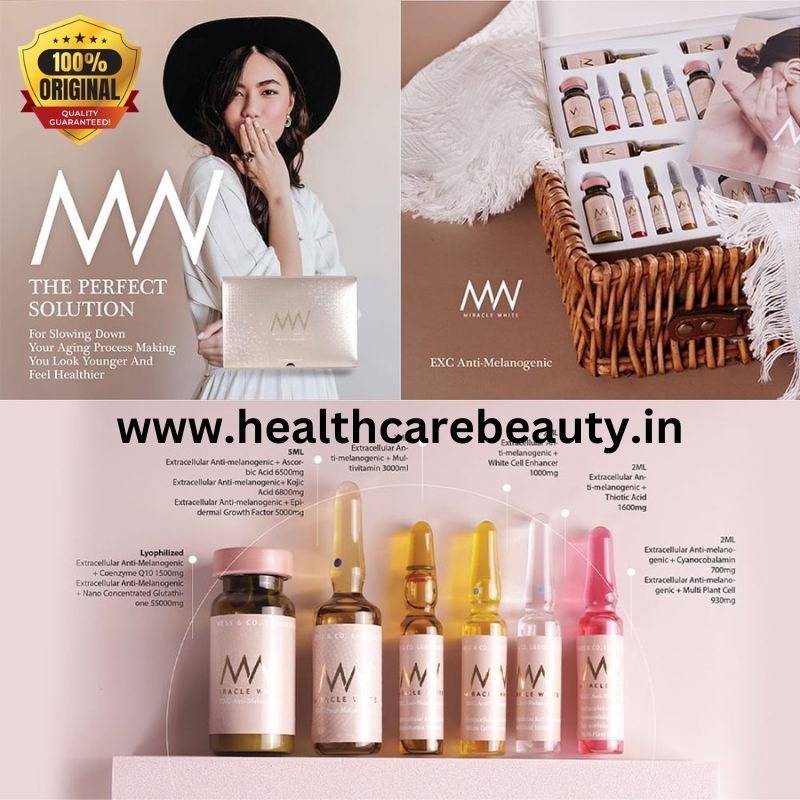 Miracle White 55000mg Extracellular Anti Melanogenic Glutathione Skin Whitening Injection - Healthcarebeauty
