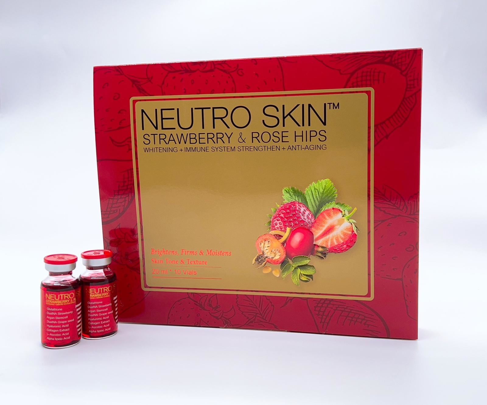 Neutro Skin Strawberry and Rosehips Glutathione Skin Whitening Injection - Healthcarebeauty