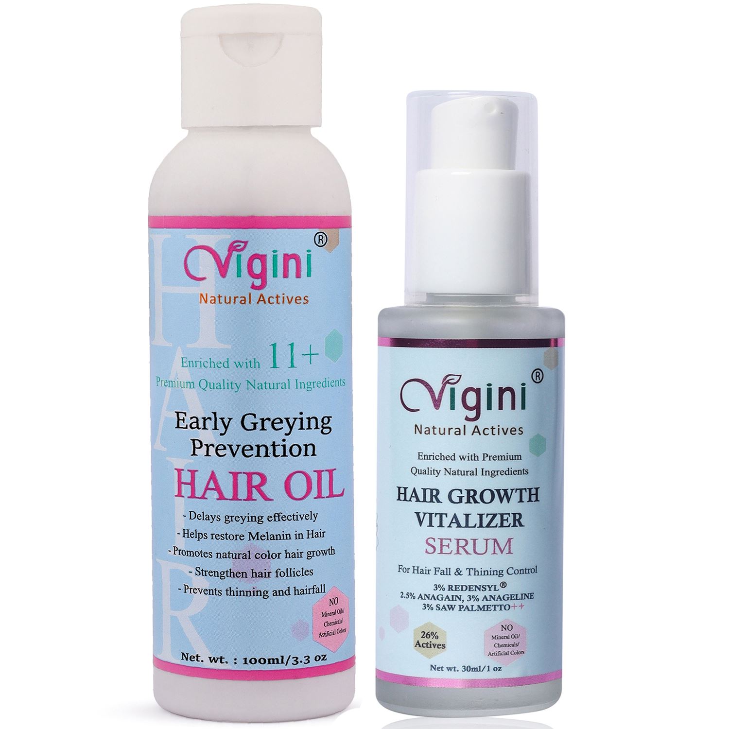 Vigini 3% Redensyl Hair Care Nourishing Growth Tonic Revitalizer Serum & Anti Greying