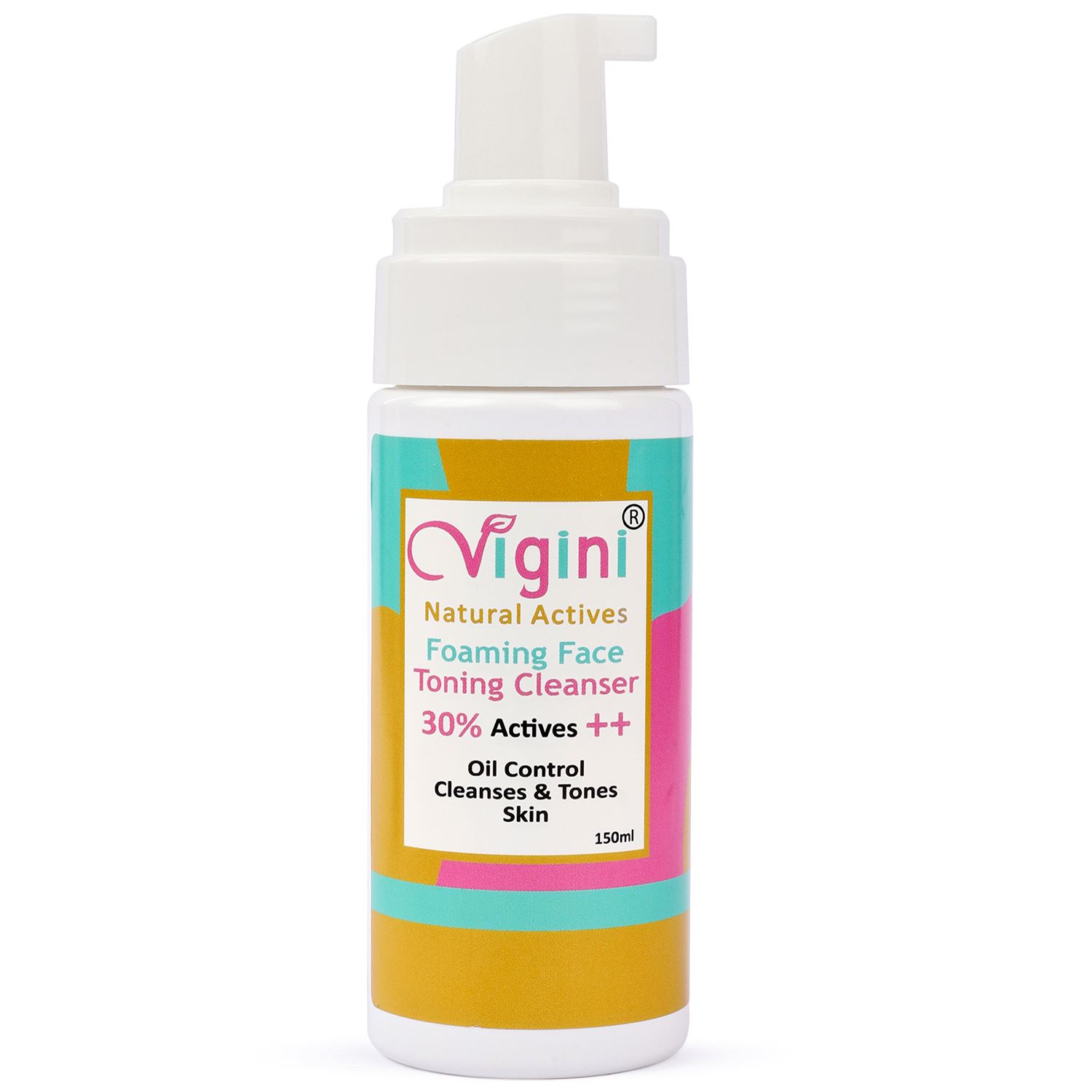 Vigini 30% Actives Anti-Acne Oil Control Foaming Toner Deep Cleanser Soap Free Face Wash Men Women Boys Girls 150ml