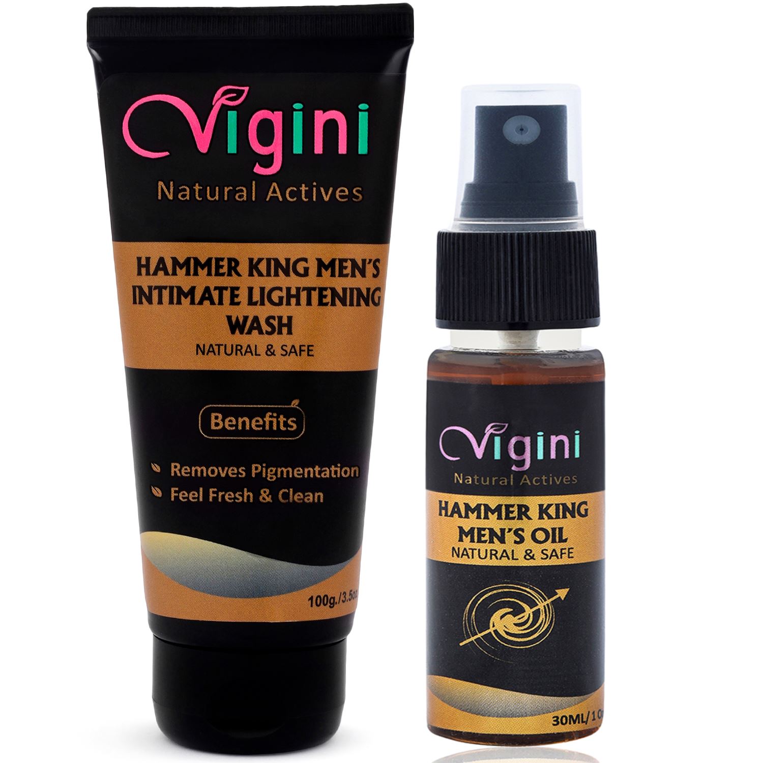 Vigini Hammer King Increase Stamina Massage Oil & Intimate Hygiene Gel