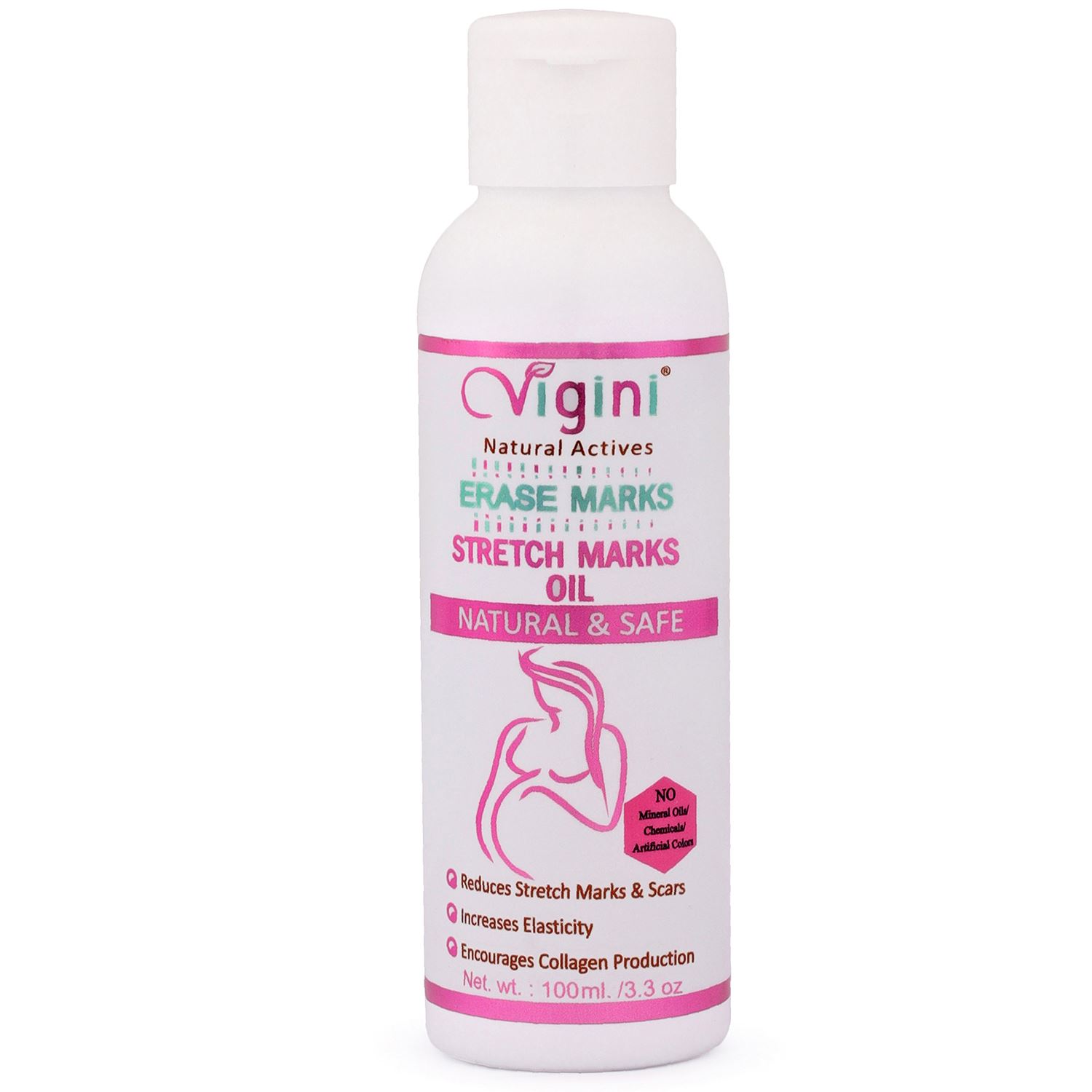Vigini Natural Erase Stretch Marks Scars Removal Cream Oil  In During After Pregnancy Delivery for Remover Uneven Skin Toning 100ml 